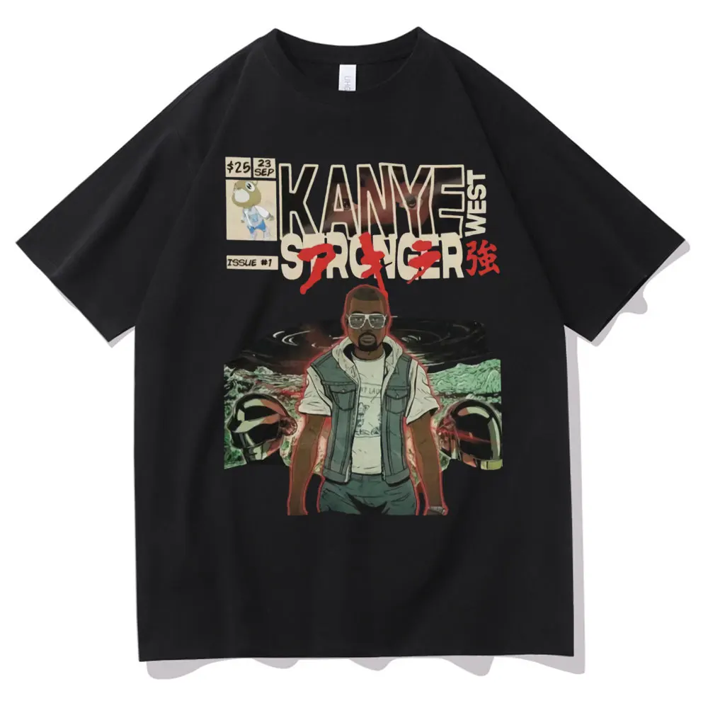 

Classic Man Vintage Rapper Kanye West Oversized Hip Hop Black Tshirt Streetwear Men Women Quality Cotton T-shirt Loose Tops Tees