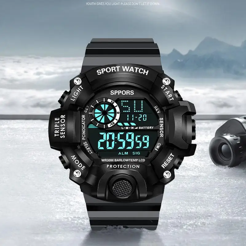 

New Multifunctional Outdoor Sports Watch Fashion Trend Waterproof Luminous Student Watch Children's Electronic Watch Alarm Clock