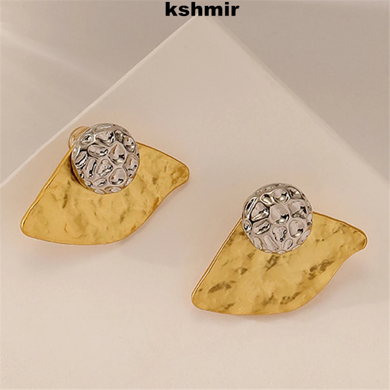 

kshmir New vintage pattern two-color geometric pendant women's earrings senior sense exquisite fashion stud jewelry