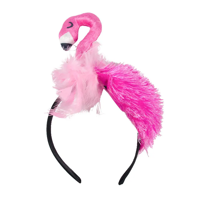 

Tropical Hawaii Party Flamingo Hair Hoop Headband Decor For Birthday Party Costume Cosplay Women Girl Cute Flamingo Headband