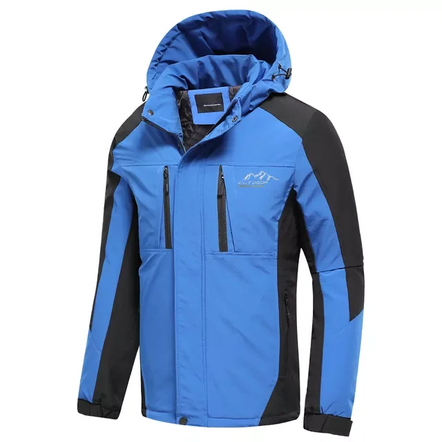 

Men 2022 Spring New Brand Outdoor Vintage Thick Jacket Coat Men Autumn Fashion Patchwork Waterproof Pockets Hat Jackets