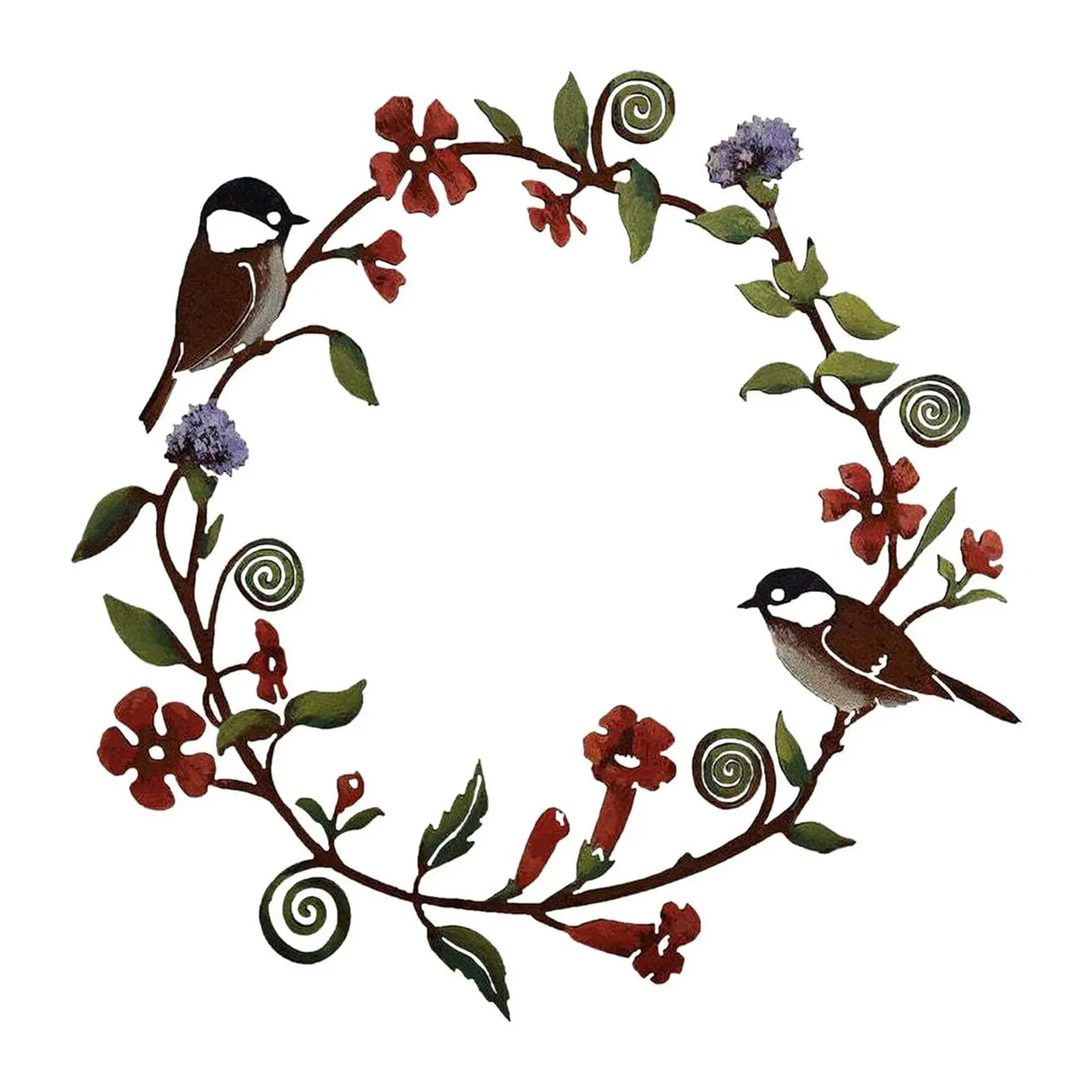 

Tit Wreath Wall Decor Mini Stained Bird Art Wreath Outdoor Farmhouse Decor Porch Decoration Wreath Artwork For Window Garden And