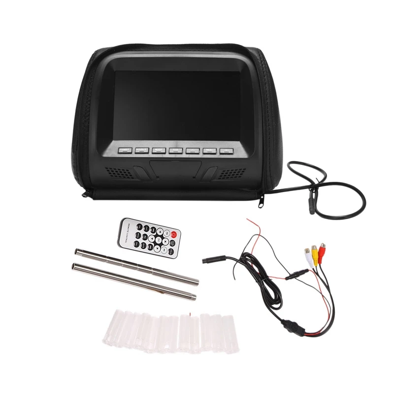 7 inch Touch Screen Car Headrest Monitor with Zipper MP5 Player Pillow Monitor Support Video Sync/ Mirror Link