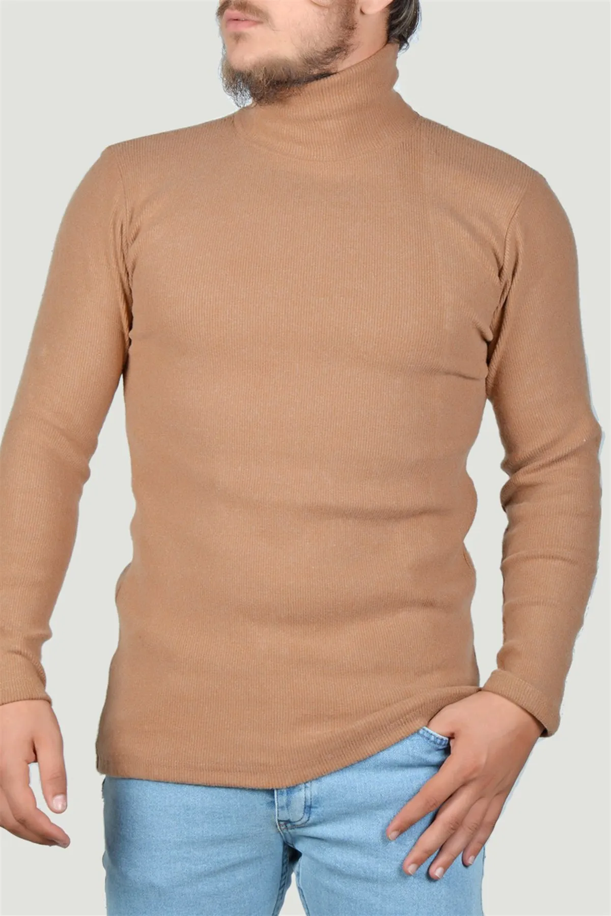 

Therapy Men Male Necked Sweater 9Y-6300070-015 Kahverengi