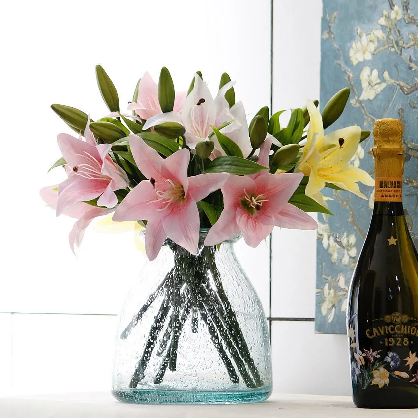 

Simulated Lily Little Tiger Orchid Modern Home Desktop Decoration Soft Decoration Photography Props Artificial Flowers