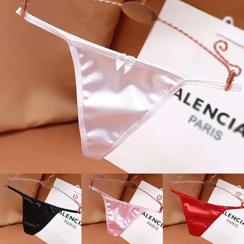 

Women's Low Waist Satin Thongs Panties Underwear Briefs G-string Sexy Lingerie Sexy Lingerie Panties Women