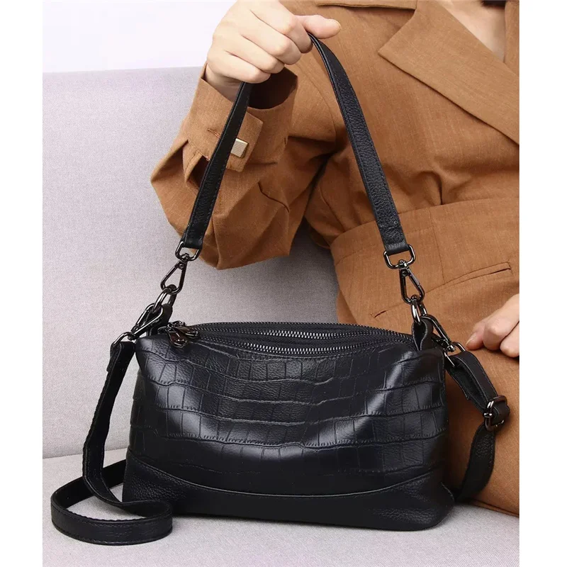 

High Quality Women's Soft Leather Shoulder Bags Multi-Layer Classic Crossbody Bag Luxury Designer Handbag Large Capacity Purse
