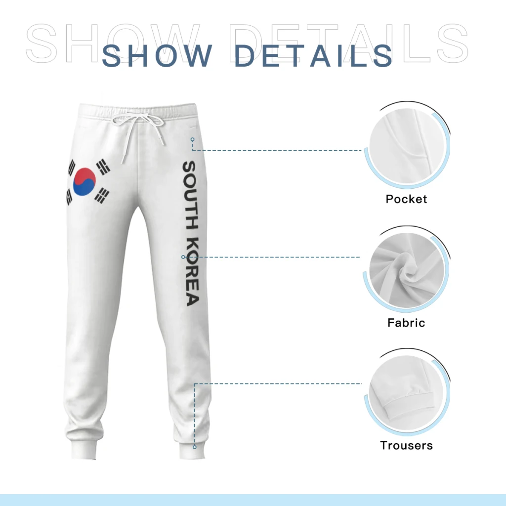 Мужские спортивные штаны с флагом Южной Кореи карманами джоггеры футбольные