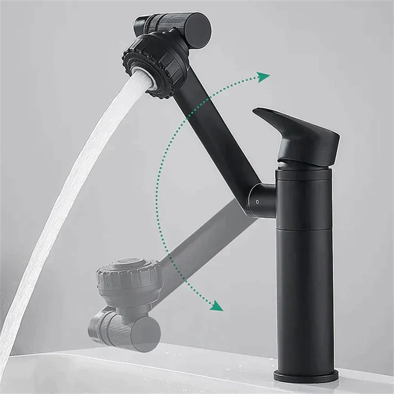 

Universal 360-degree rotating faucet Robotic Arm Swivel Extension Basin Faucet Aerator Kitchen Sink Faucet 2 Mode Extender