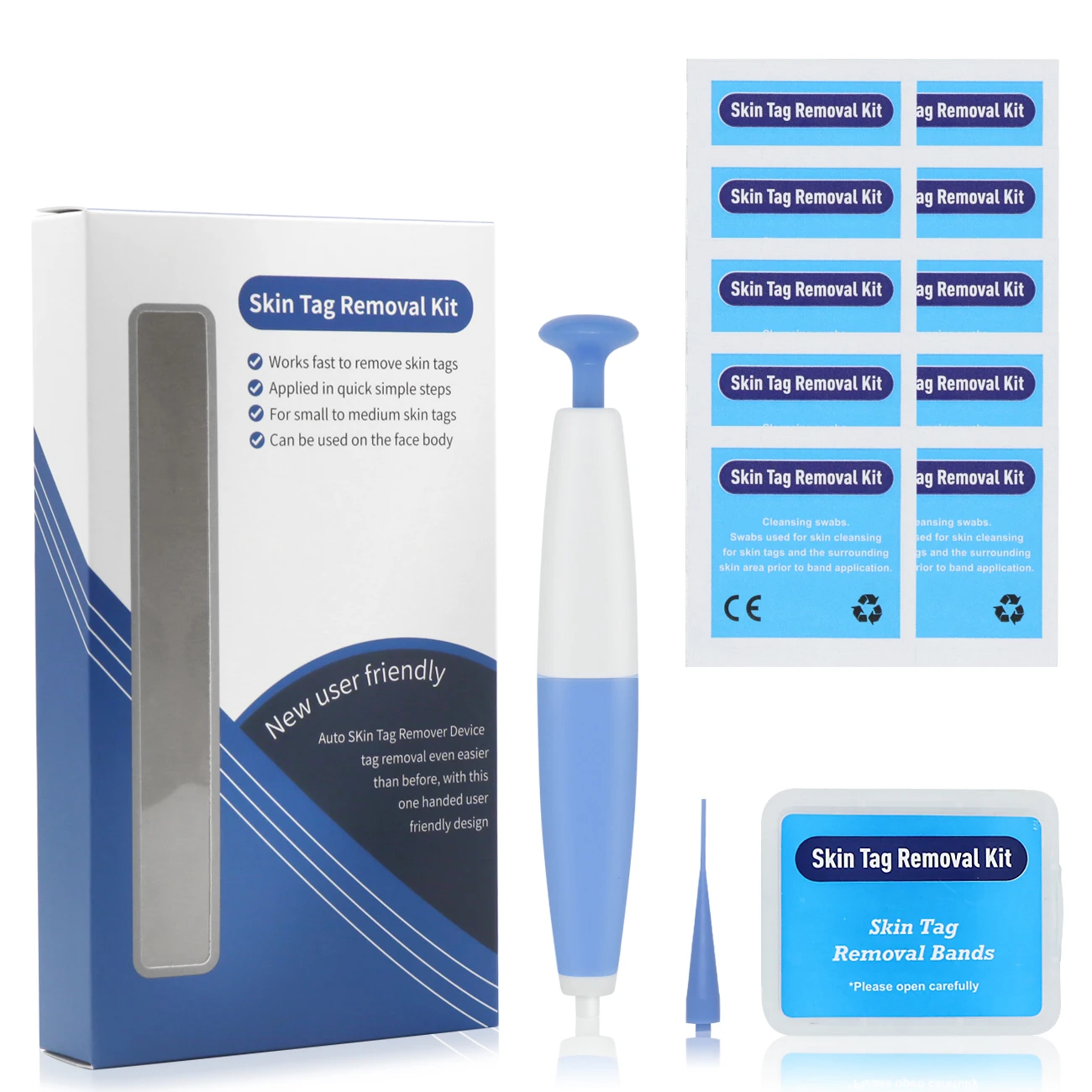 

Lescolton Auto Skin Tag Remover Painless Mole Wart Spot Skin Tag Removal Kit Body Face Neck Skin Tag Cleansing Swabs Home Use