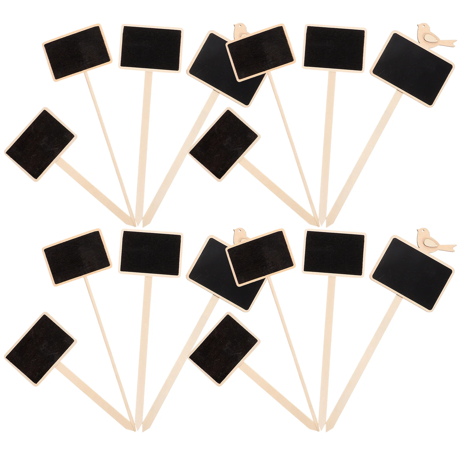 

1 Set of Mini Chalkboard Signs Wooden Place Cards Toppers Message Blackboard Stakes