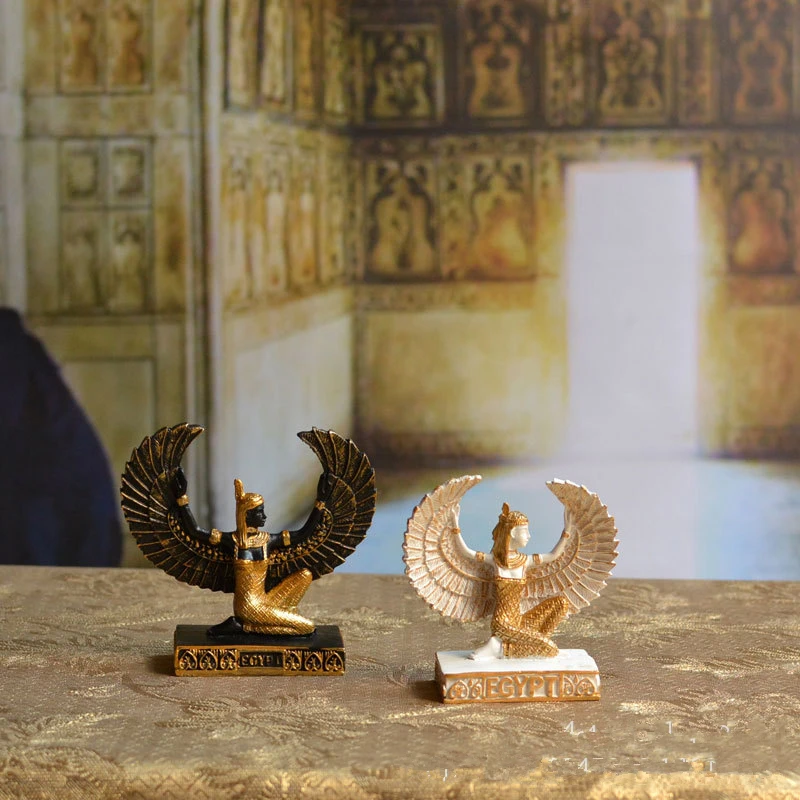 

XinChen 2023 Home Decoration Fashion Egypt Isis Goddess Sculpture Ornament Handmade Resin Craft Room Ornaments Gift Sculpture