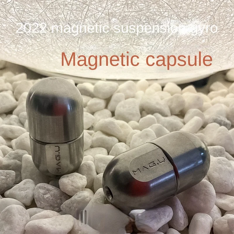 Studio Magnetic Capsule Magnetic Suspension Fingertip Gyro Vibration EDC Toy Egg Pushing Stainless Steel Trend