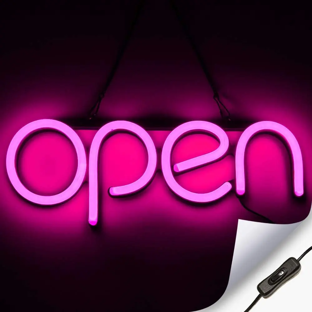 

LED Open Sign Lighting Neon Lights Bar Fixture Restaurant Battery Powered Wall Hanging For Shop Display Cafe Window Home Bedroom