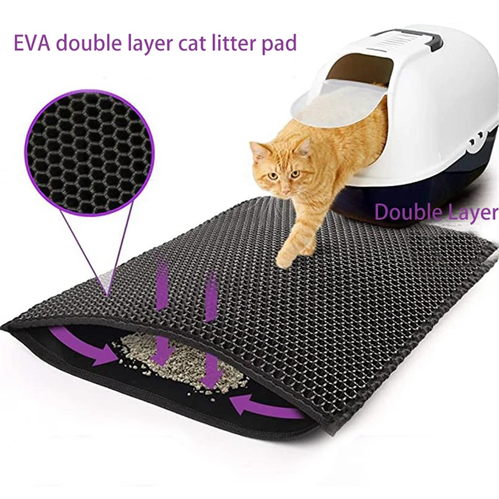 

Waterproof Pet Bed Cat Litter Mat Double Layer Box Non-slip Sand Pad Washable Bed Clean Products Beds For House Accessories