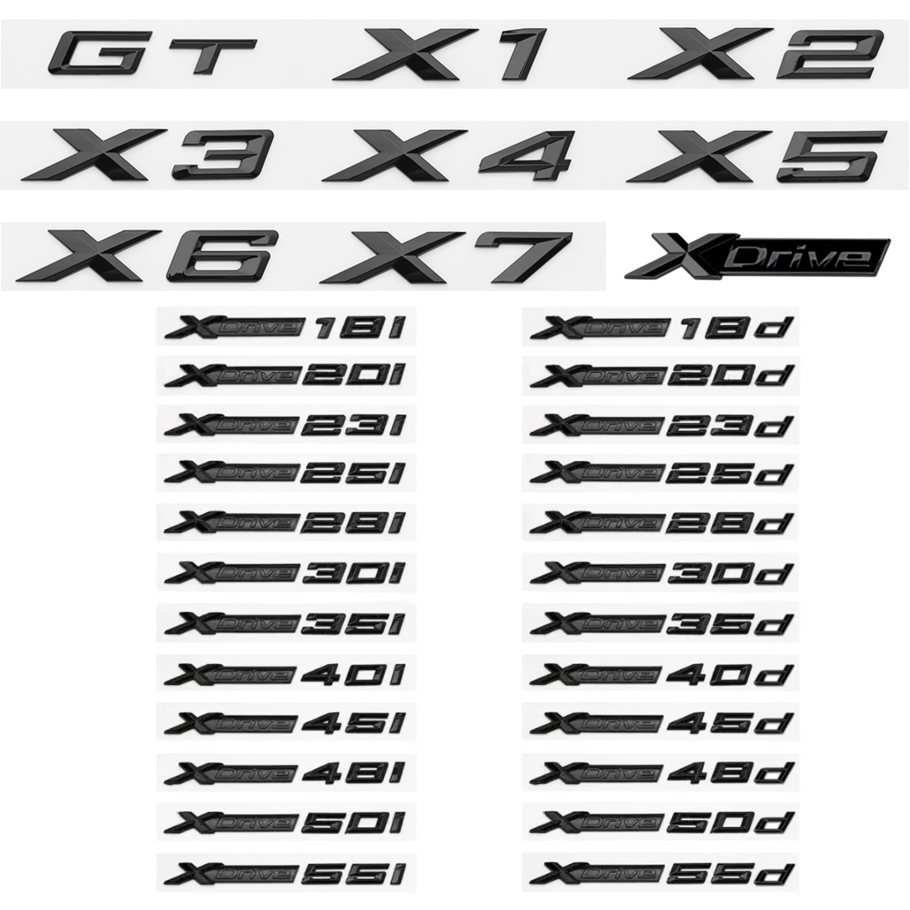 

Наклейка с эмблемой автомобиля 3D ABS глянцевый черный XDrive18i 20i 23i 25i 28i 30i 35i 40i 45i 50i 55i для BMW X1 X2 X3 X4 X5 X6 X7 GT