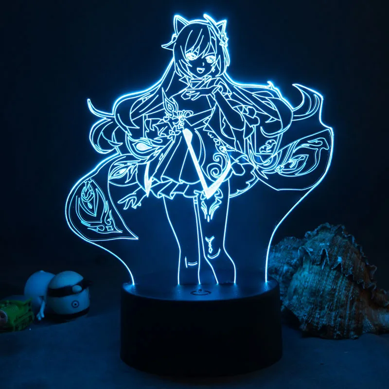 

Remote Night Light 16 Color Change Genshin 3D LED Lamp Kids Gift Bedroom Decor Atmosphere Illusion Impact Bedside Nightlight