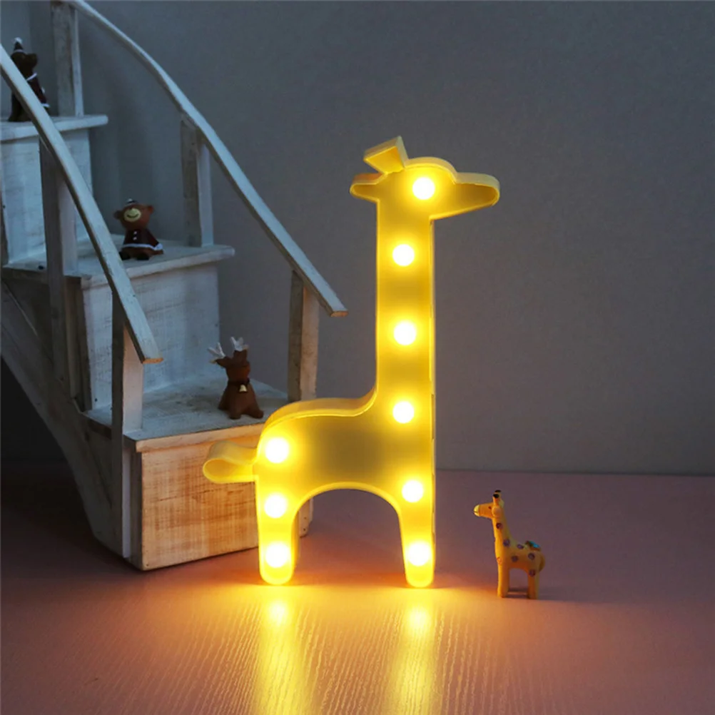 

LED Animal Giraffe Light Multiple LED Bulbs Desk Light Bedside Night Light for Kids(Yellow)