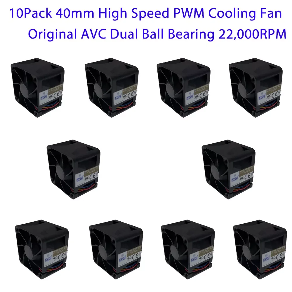 

10Pack Radio Car Fan RC Cooling Solutions 40mm High Speed 4028 12V 1A 40*40*28mm 4-wire Ball Bearing High Air Pressure