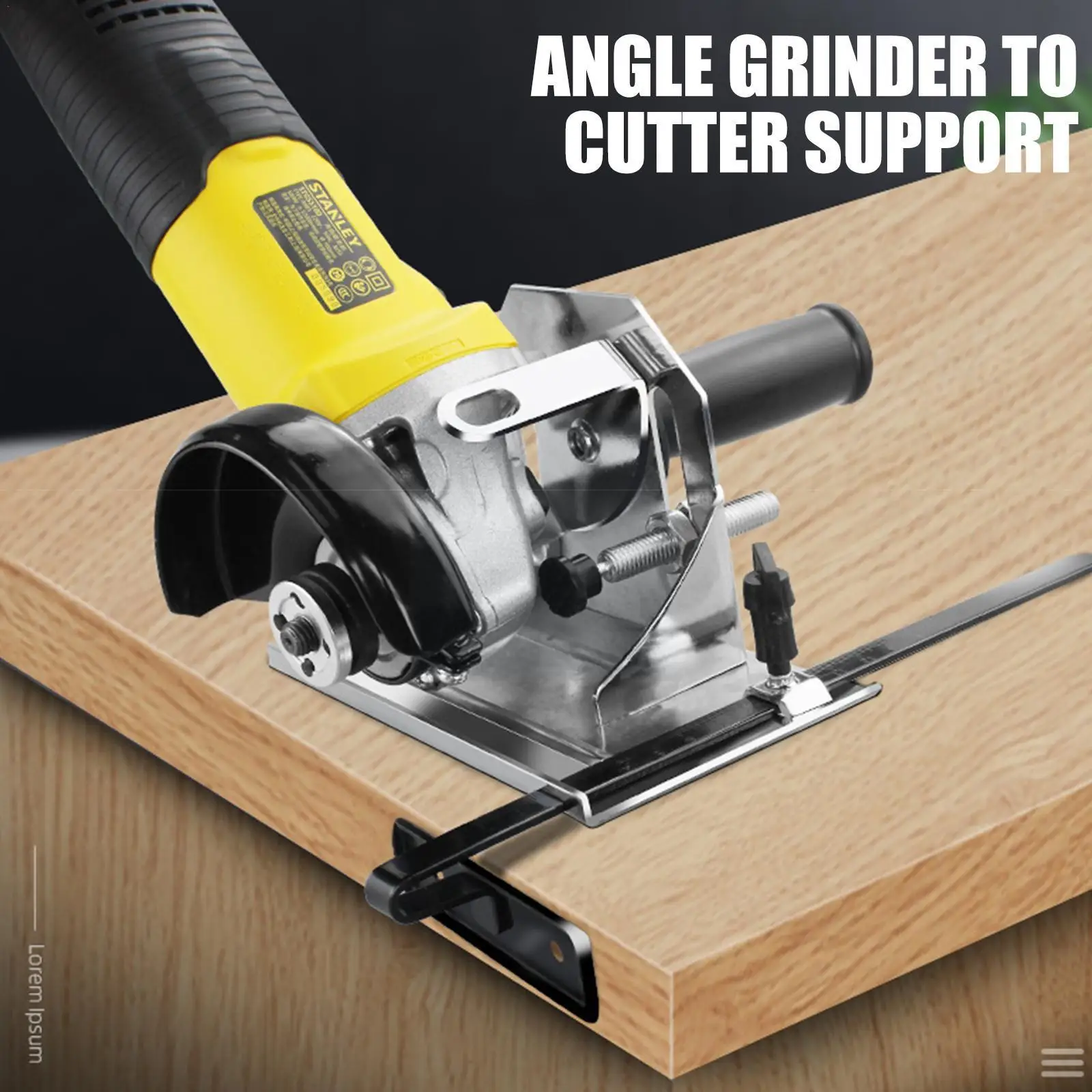 

Регулируемая подставка для пазов 45 °/90 °/180 ° для угловой шлифовальной машины 100 мм, основание для позиционирования ширины резки A4r7