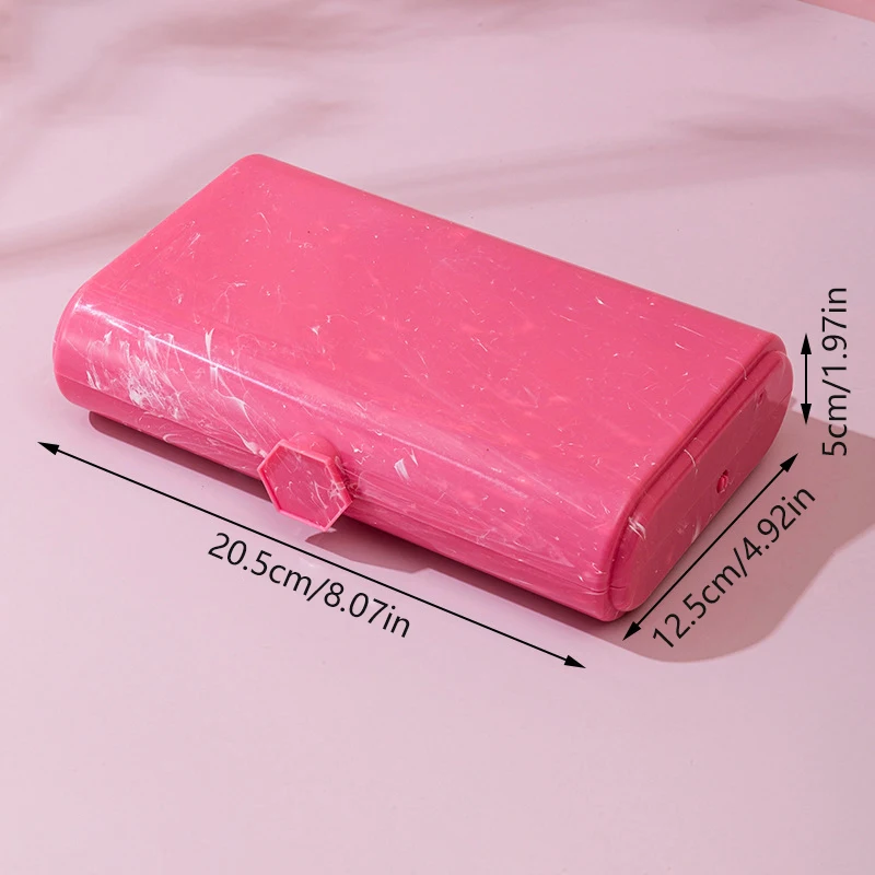 Двухслойная складная коробка для предметов с зеркалом ногтей/кисточкой макияжа