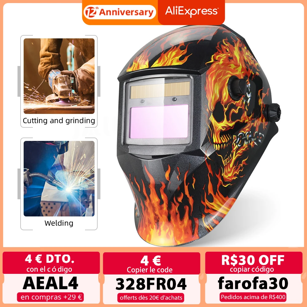 

Solar Cells Auto Darkening Helmet Adjustable Range 4/9-13 MIG MMA Electric Welding Mask Welding Lens for Welding Machine Helmets
