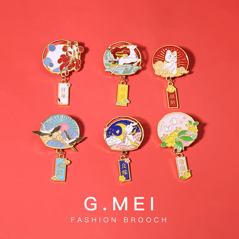 

Japanese praying crane small Brooch girl ins tide every exam must pass Brooch personality cartoon pin badge accessories