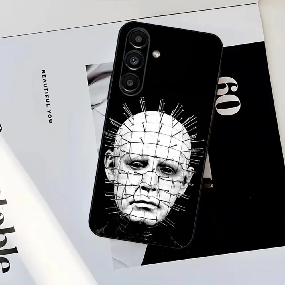 P-Pinhead Hellraiser Horror Phone Case For Samsung S25 S24 S23 S22 S21 S20 S10 Ultra Plus Lite FE Soft Silicone Black Cover