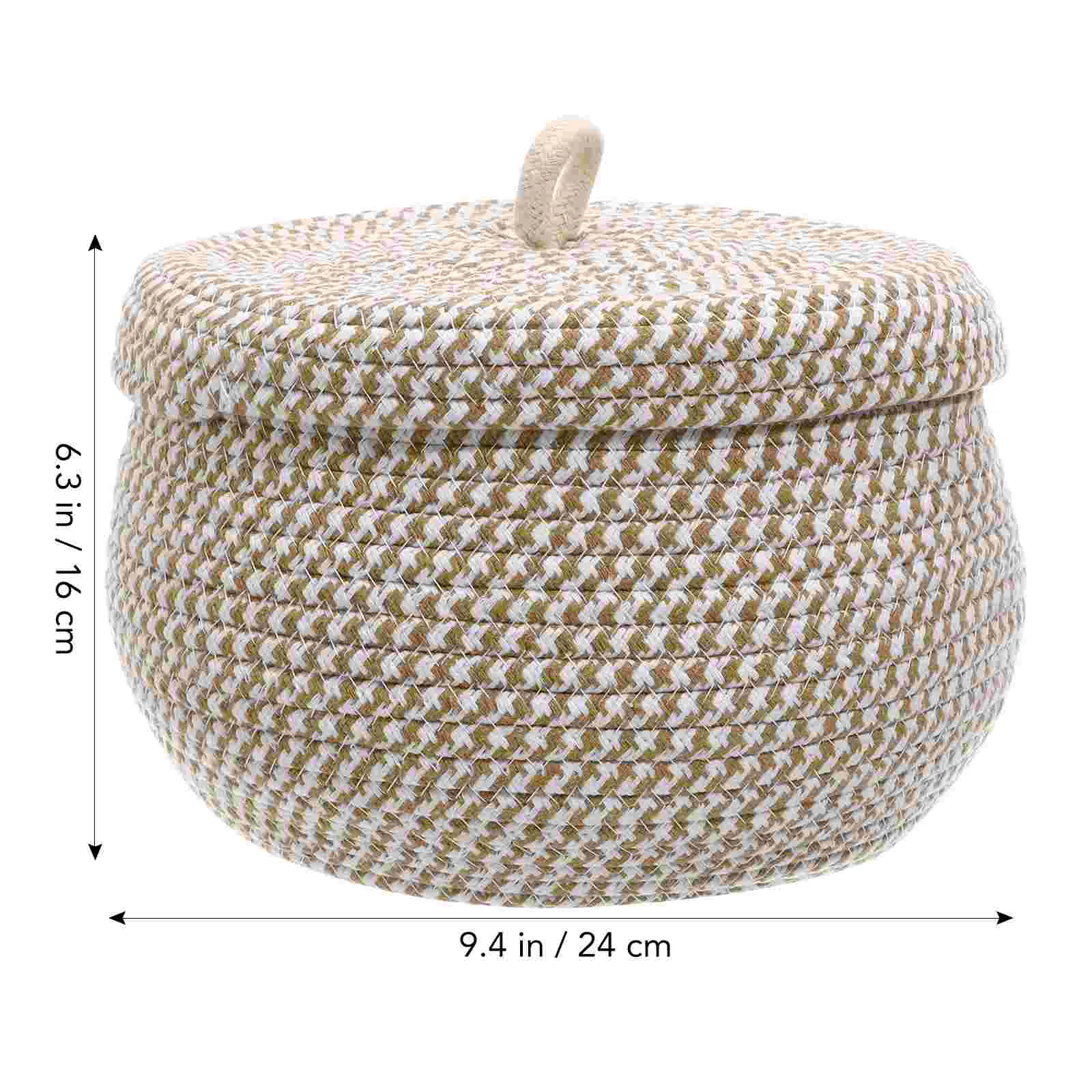 Infants Rope Storage Basket Little Small Mini Trash Bins Incubator Organizing Shelves Key Cotton Lid Baby