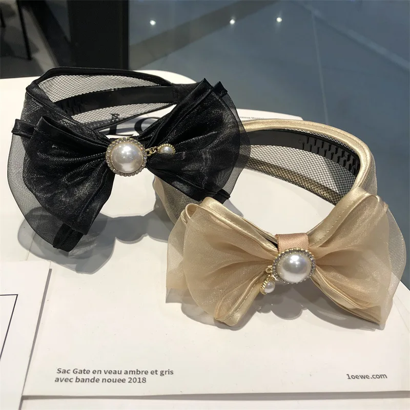 

Hairband Wind Little Red Book Bow Pearl Literary Sense Hairband