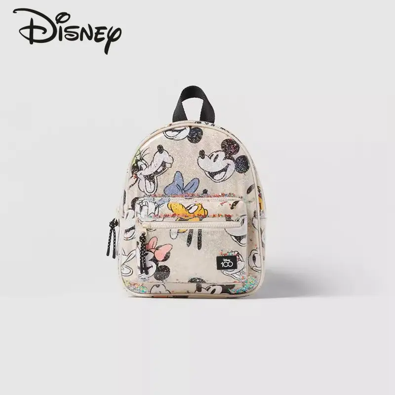 Disney Mickey New Backpack Fashion High Quality Sequins Women's Backpack Popular Leisure Lightweight Children's Book Bag