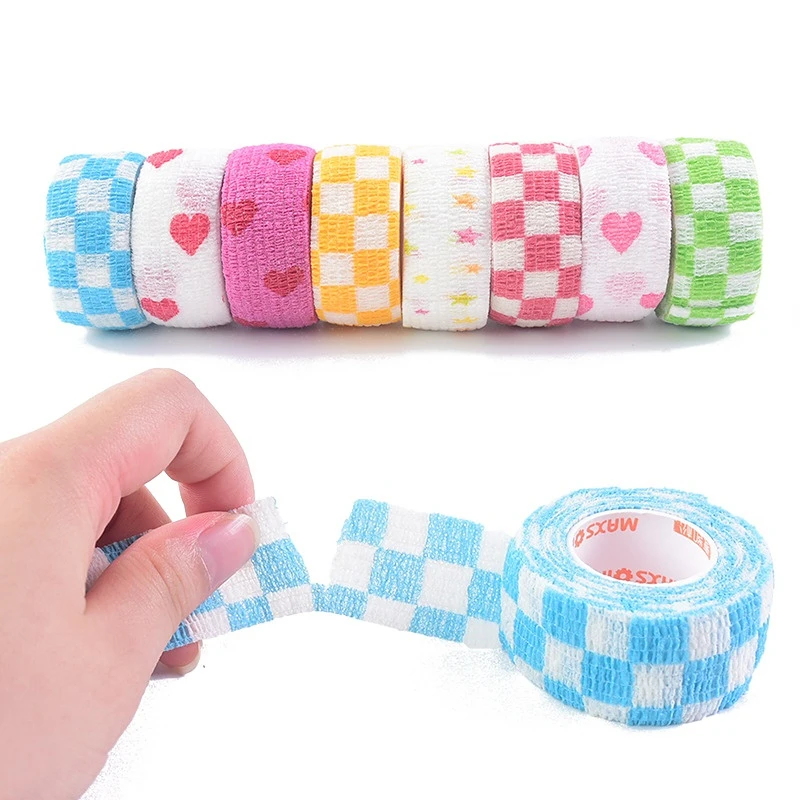 

1 Pcs Printed Sports Knee Protector 4.8m Medical Therapy Elastic Bandage Colorful Self Adhesive Wrap Tape for Finger Joint Pet