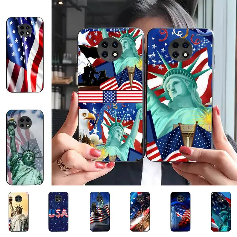 

America USA Flag Statue of Liberty Phone Case For Redmi 9 5 S2 K30pro Silicone Fundas for Redmi 8 7 7A note 5 5A Capa
