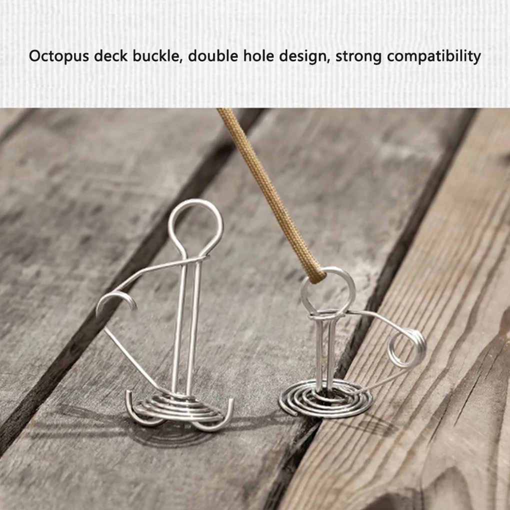 

10 Pieces Spiral Shaped Spring Deck Pegs Rope Buckles Windproof Retractable Awning Tent Stakes Outdoor Accessories