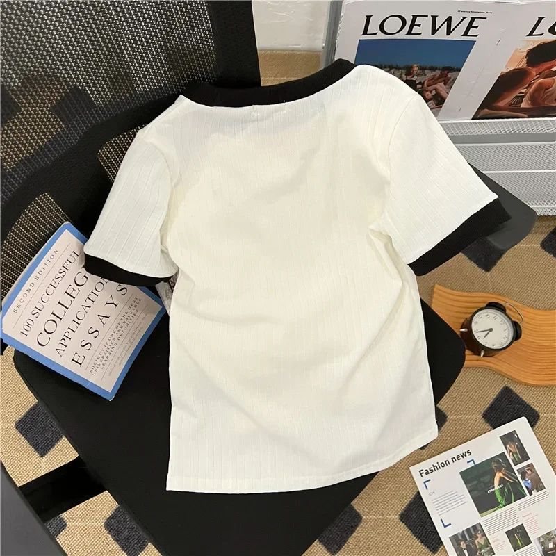 Женская футболка из ледяного шелка с коротким рукавом облегающая универсальная