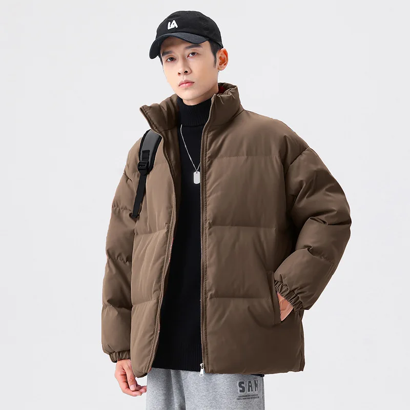 Winter new 2022 men Korean cotton-padded men's bread clothing solid color cotton-padded jacket men