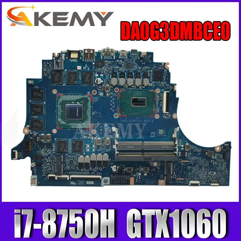 

Akemy DA0G3DMBCE0 Mainboard For HP OMEN 4 TPN-Q211 15-DC Laptop Motherboard L24335-601 i7-8750H GTX1060 6G 100% original
