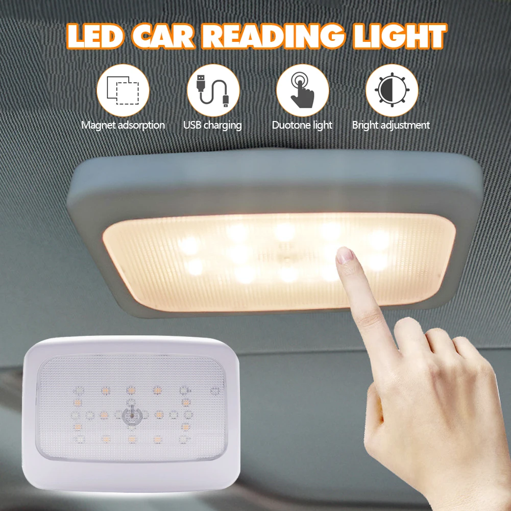 

Square Touch Light LED Car Interior Reading Light Car Backseat Ceiling Roof Light Kits LED Night Light Car-styling Universal