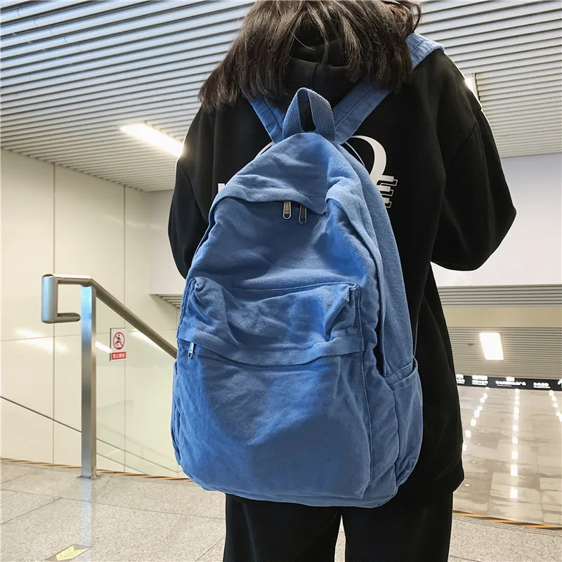 

Dropshipping schoolbag female travel shoulder bags harajuku college students washed canvas backpacks girls' school backpack