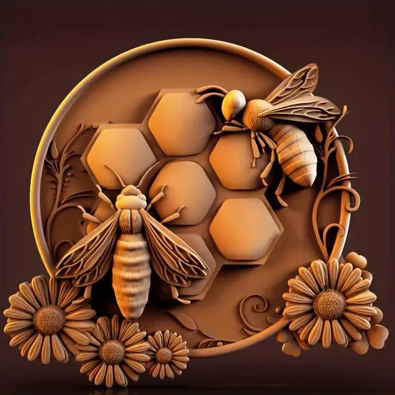 Силиконовая форма для мастики в виде сот фоторамка шоколада пчелы фотопаста