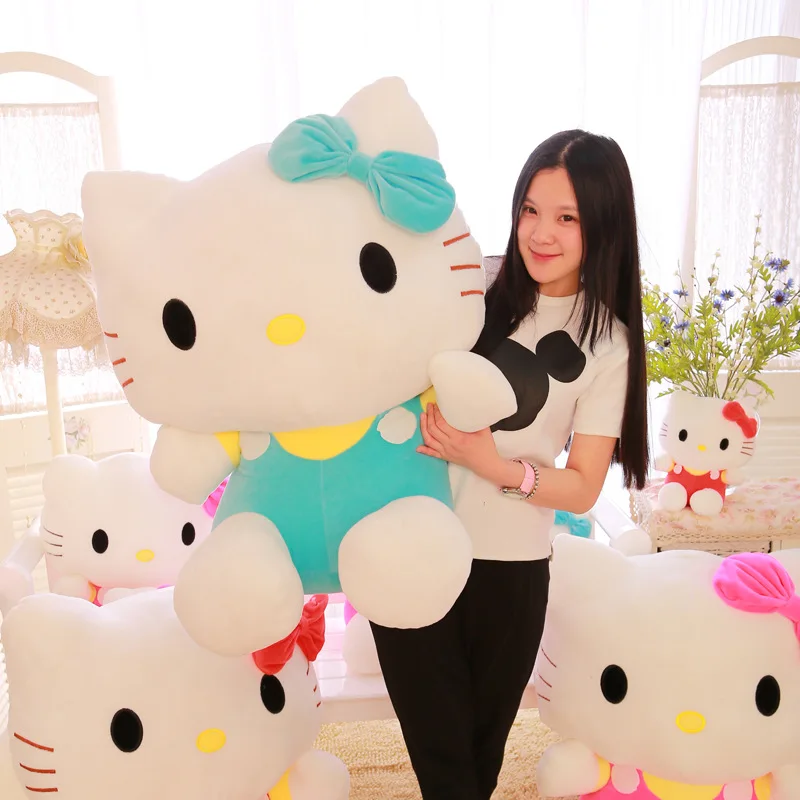 Big Size Sanrio Hello Kitty Plush Toy Sanrio Plushie Doll Kawaii Stuffed Animals KT Cushion Sofa Pillow Home Decor Xmas Gift