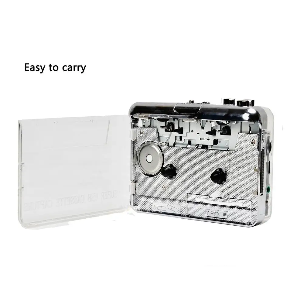 Переносной Кассетный плеер с возможностью подключения к порту Mp3 3 5 мм прозрачный