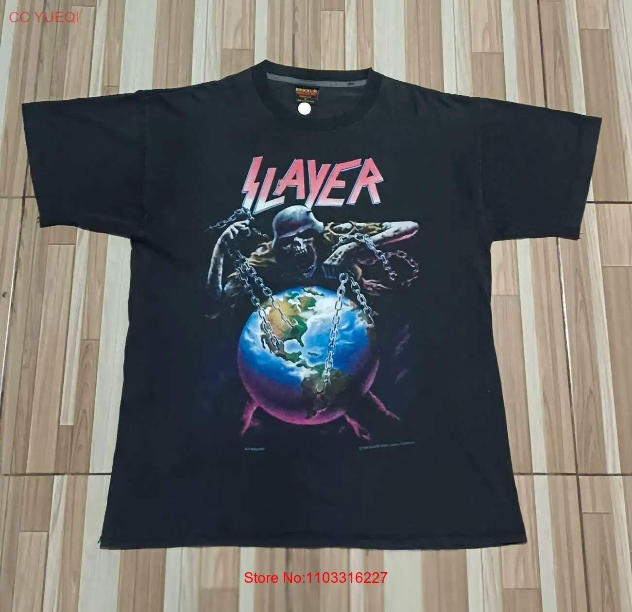 Винтажная редкая металлическая рубашка Slayer Intourvention 1994 североамериканский Тур Band