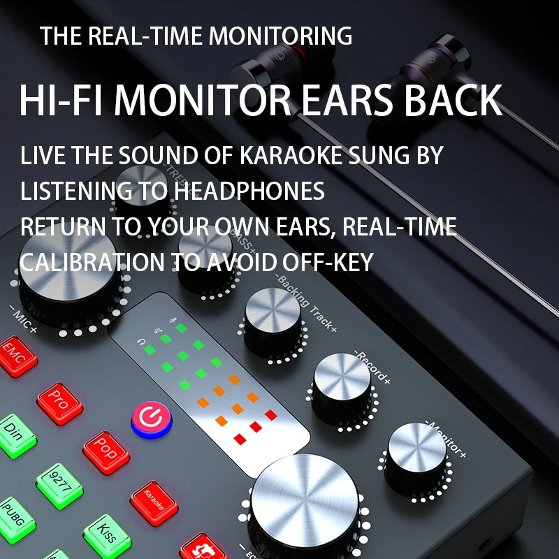 

Abs управление одной кнопкой V8s аудио миксер беспроводное сопровождение мобильный телефон Live Voice Changer звуковая карта высокая скорость