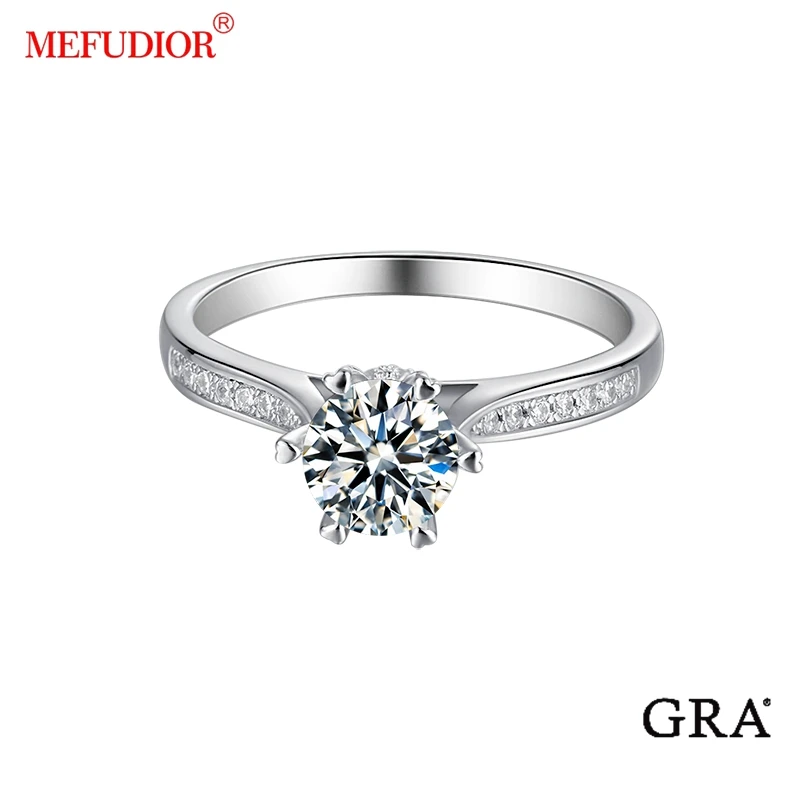 

1.0CT moissanit Diamond Engagement Wedding Band Ring With Certificate 18K White Gold Sterling Silver Ring for Women M26A
