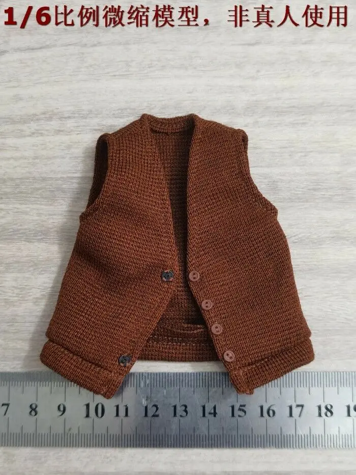 

Q1-3-5 1/6th clown brown vest clothes men's clothing Model For 12" male Figure doll