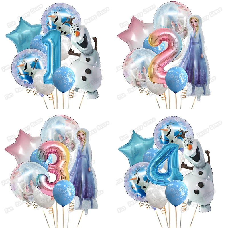 

1set Disney Frozen Elsa Anna Foil Balloons Girl Birthday Party Globos Decor Baby Shower Kids Cartoon Olaf Princess Ice Queen Toy