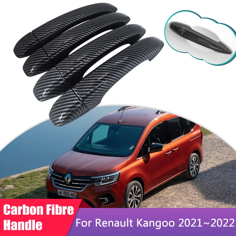 

Carbon Fiber Door Handle Cover Fit for Renault Kangoo 3 MK3 2021 2022 Car External Protective Film Accessories Decorate Stickers