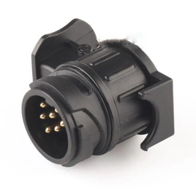 

Pc Car Trailer Truck 7 Pin Plug Adapter Converter Tow Bar Socket Black For Commercial Vehicle Trailer RV Sedan Ship