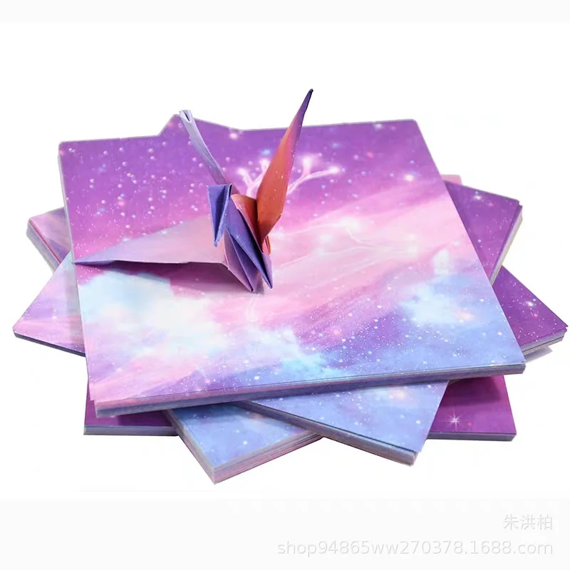 Бумага для оригами с двухсторонней звездной расцветкой, размером 15 см, в наборе 60 штук, для детского творчества и создания тысячи журавликов, оптом.